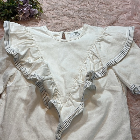 SAYLOR Harriette Denim White Top - Picture 4 of 9